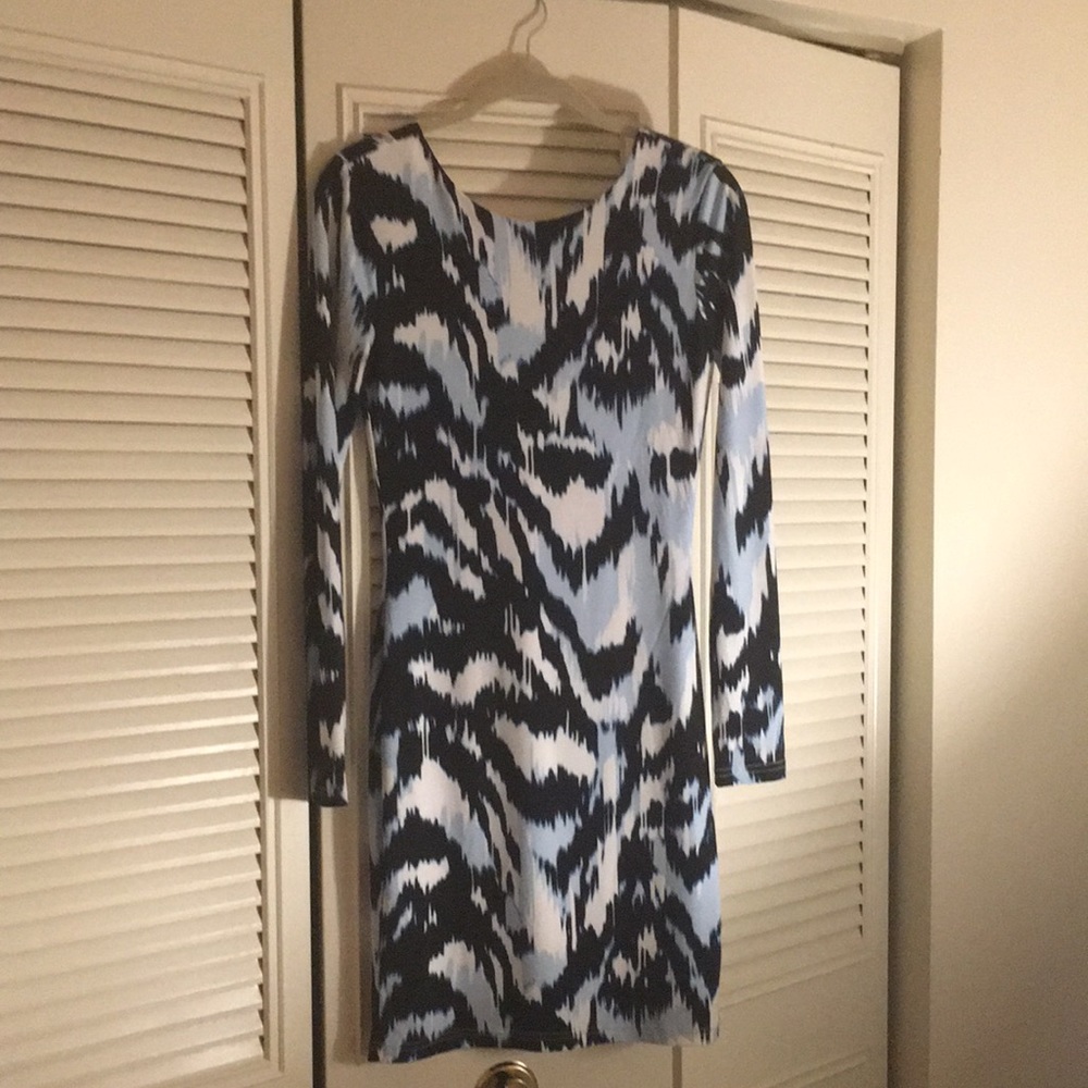 Jennifer Lopez stretch printed dress xs